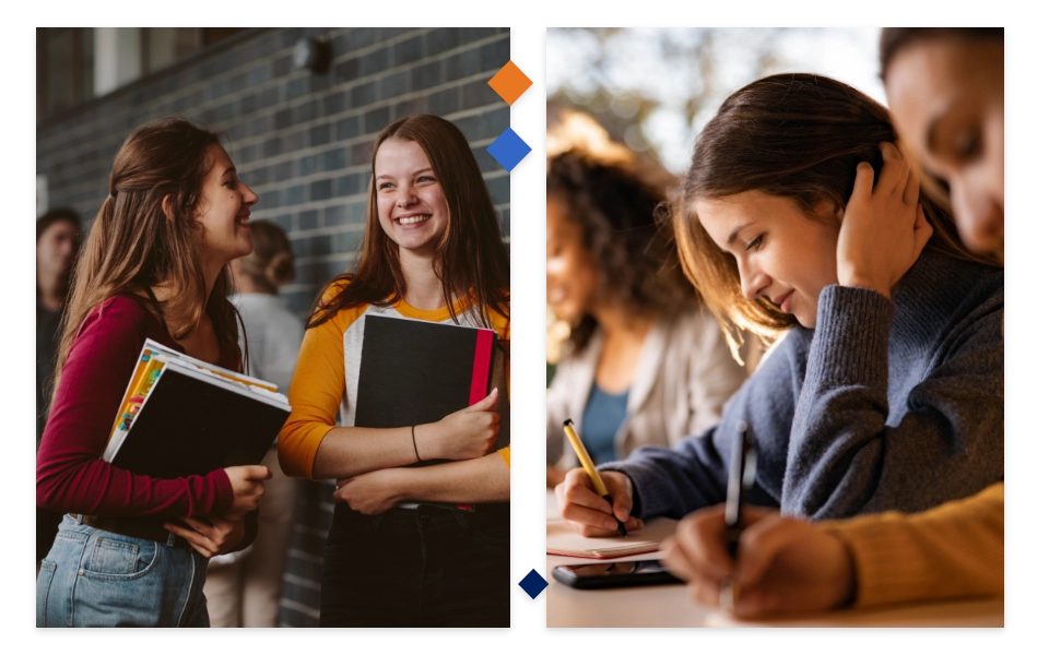 kolaż studenci uczniowie